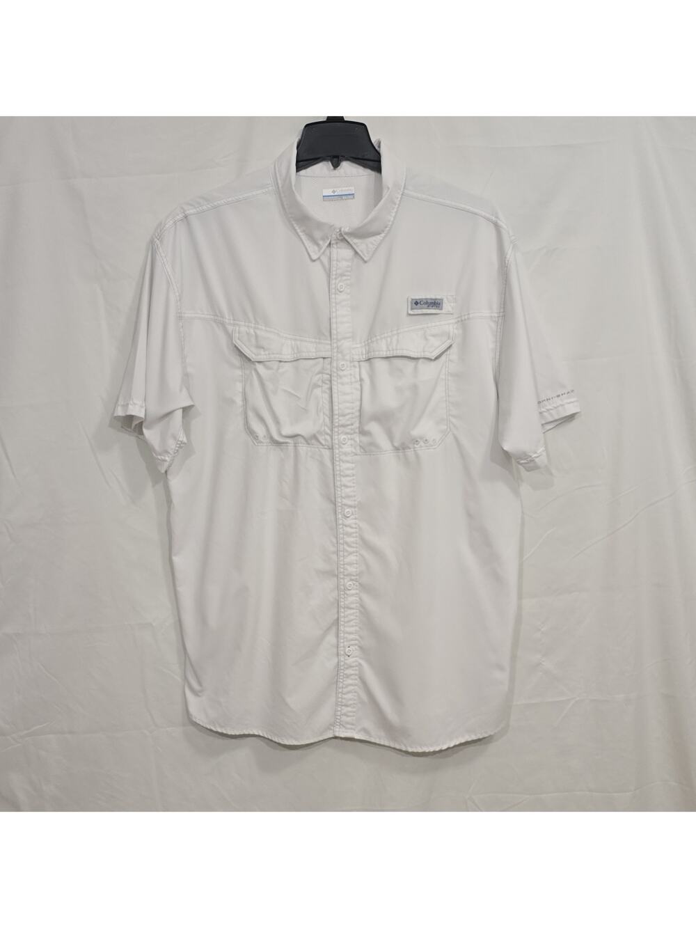 Columbia PFG Omni-Shade Mens XXL White Short Sleeve Button-Front Fishing Shirt